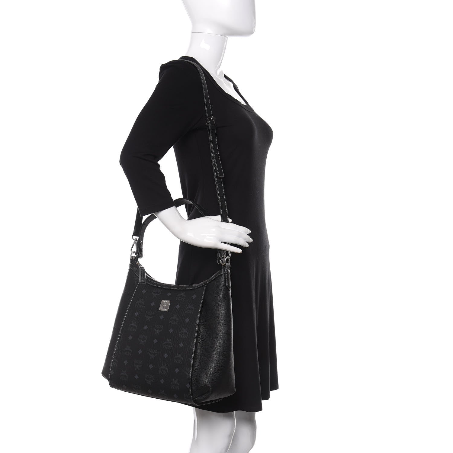 MCM Visetos Medium Luisa Hobo Black 2 of 9