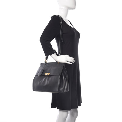 Balenciaga Smooth Calfskin Le Dix M Cartable Shoulder Bag Black 2 of 18