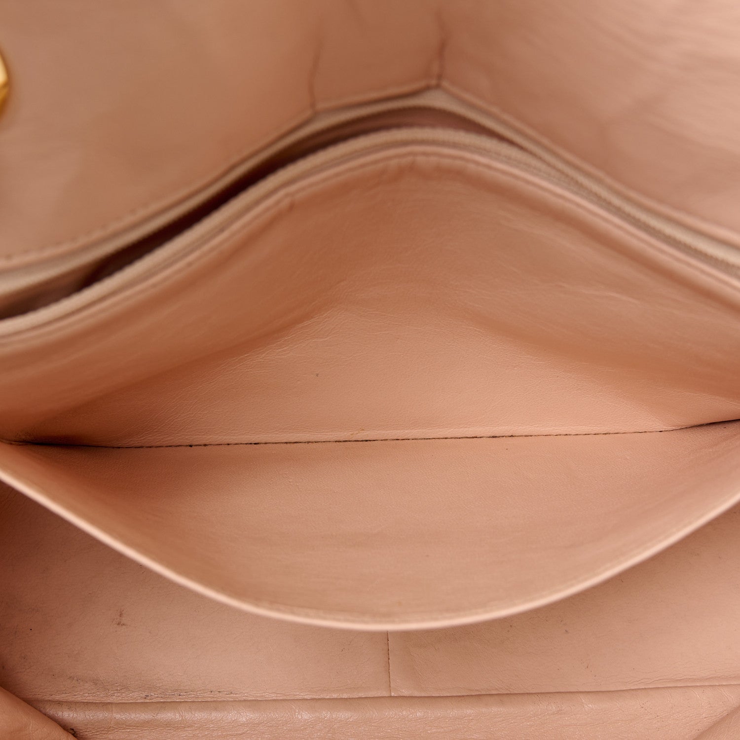 Chanel Patent Quilted Jumbo XL Chain Around Flap Beige 7 of 17