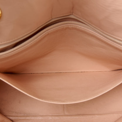 Chanel Patent Quilted Jumbo XL Chain Around Flap Beige 7 of 17