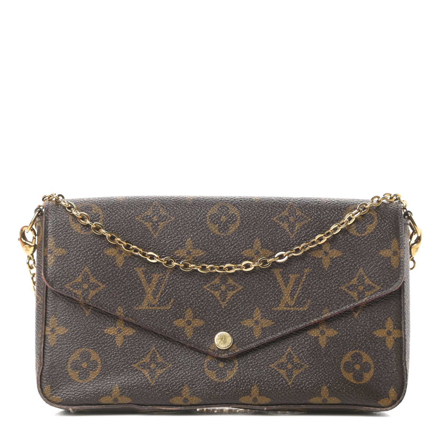 Monogram Pochette Felicie Chain Wallet Fuchsia