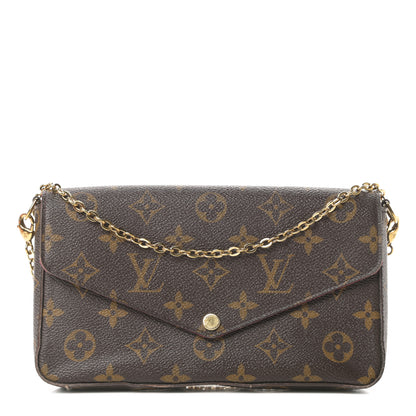 Louis Vuitton Monogram Pochette Felicie Chain Wallet Fuchsia 1 of 15