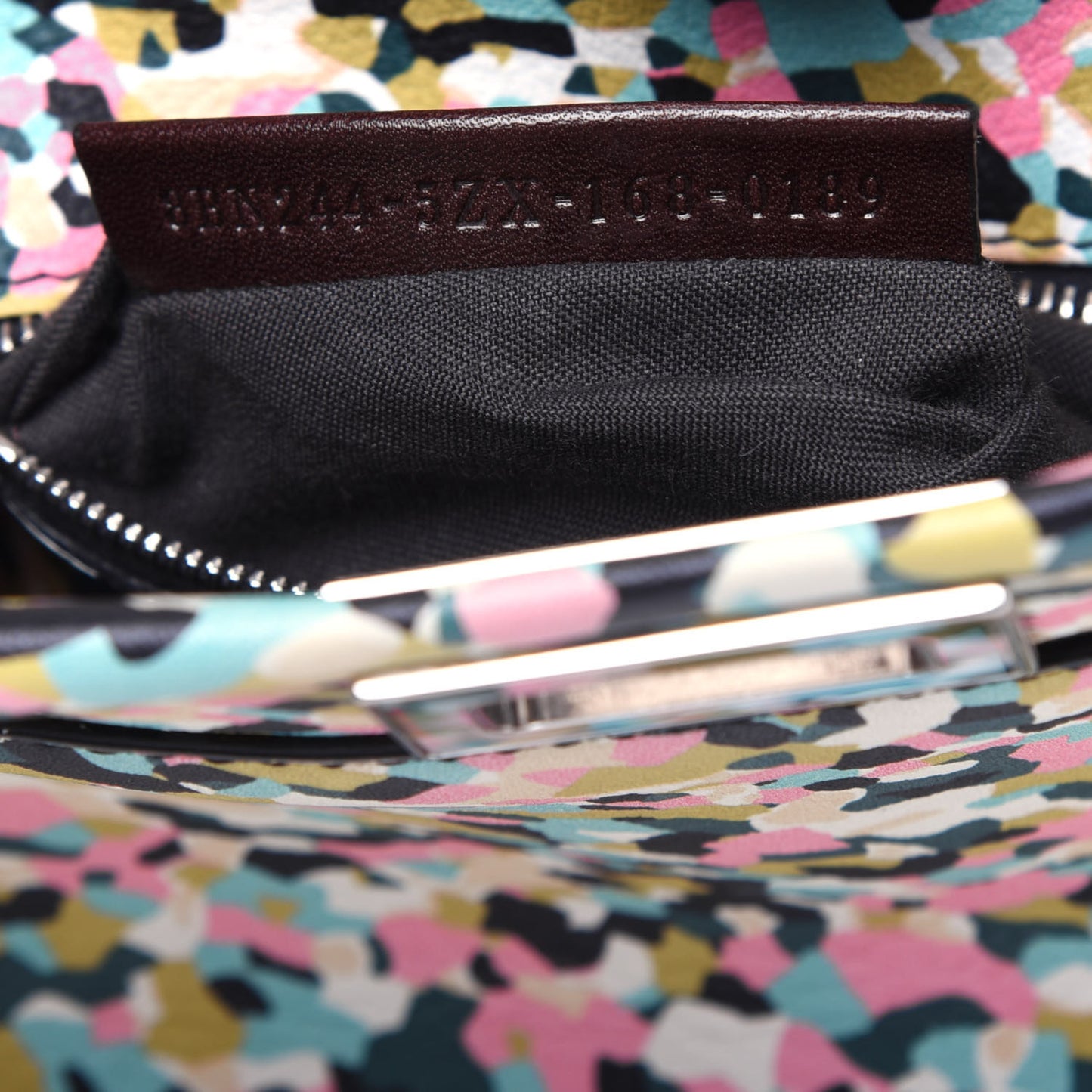 Vitello Seta Plexiglass Granite Mini Peekaboo Iconic Satchel Multicolor