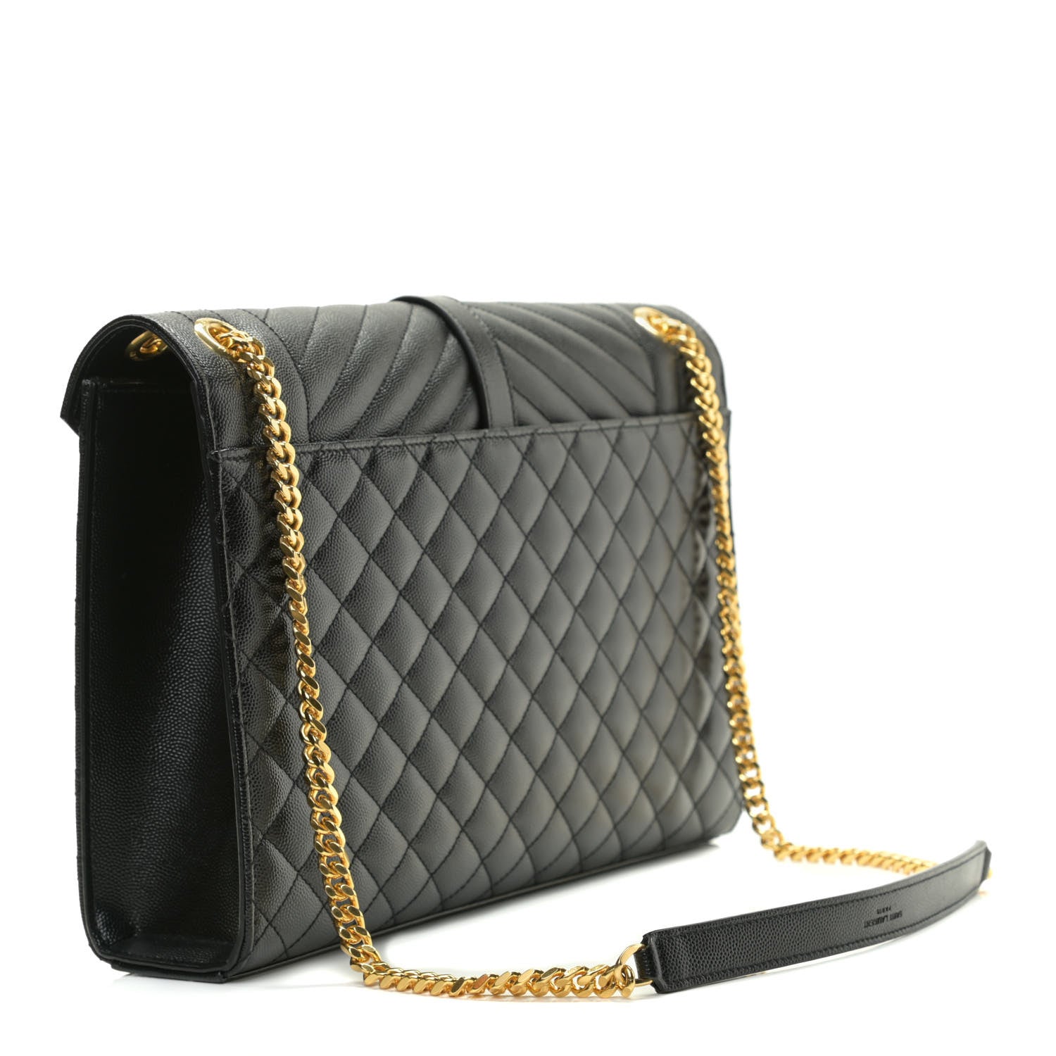 Saint Laurent Grain De Poudre Textured Mixed Matelasse Large Triquilt Monogram Satchel Black 3 of 13