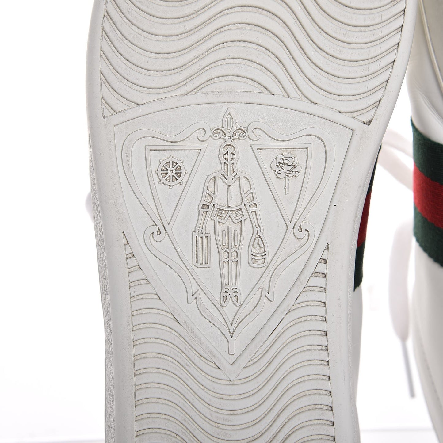 Calfskin Ayers Bee Embroidered Ace Sneakers 39 White Green