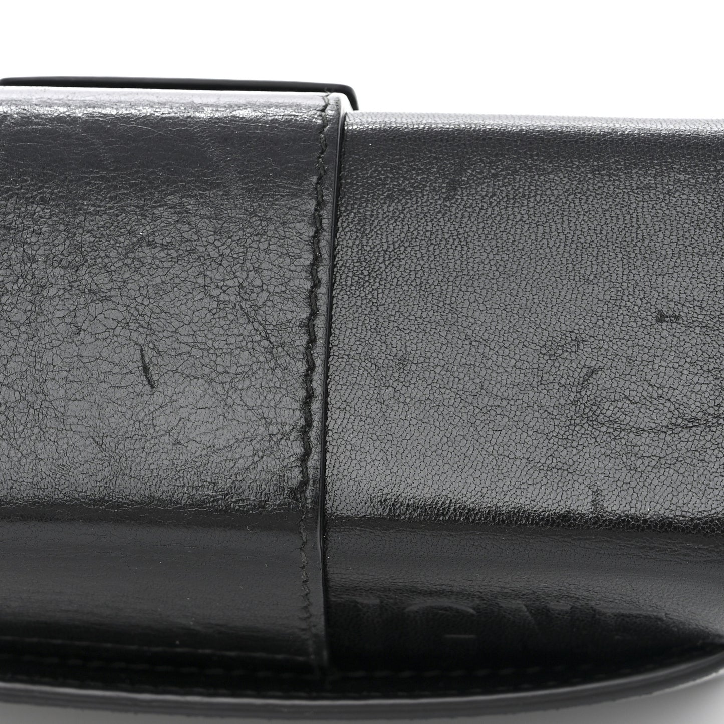 Crackled Lambskin 30 Montaigne Box Bag Black