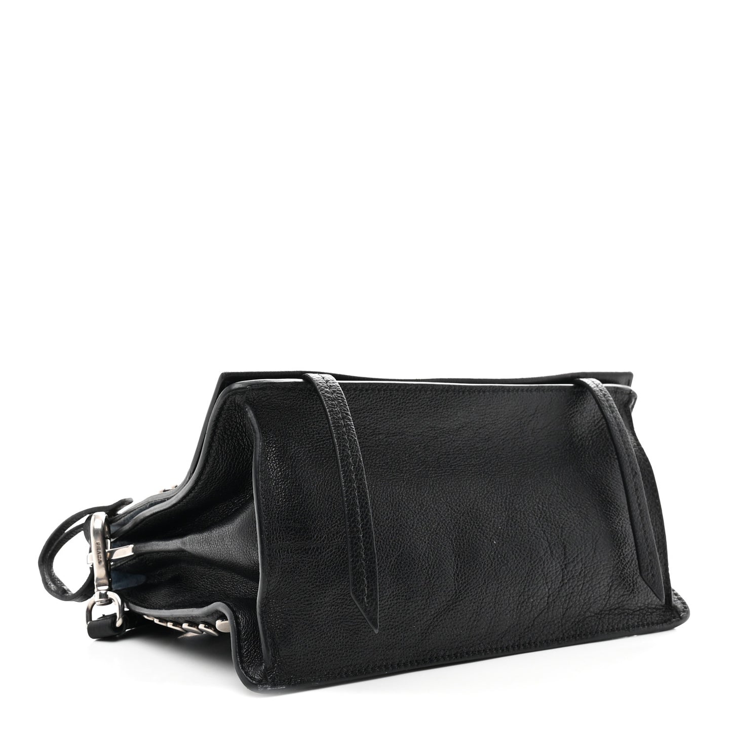 Glace Calfskin Studded Etiquette Flap Black