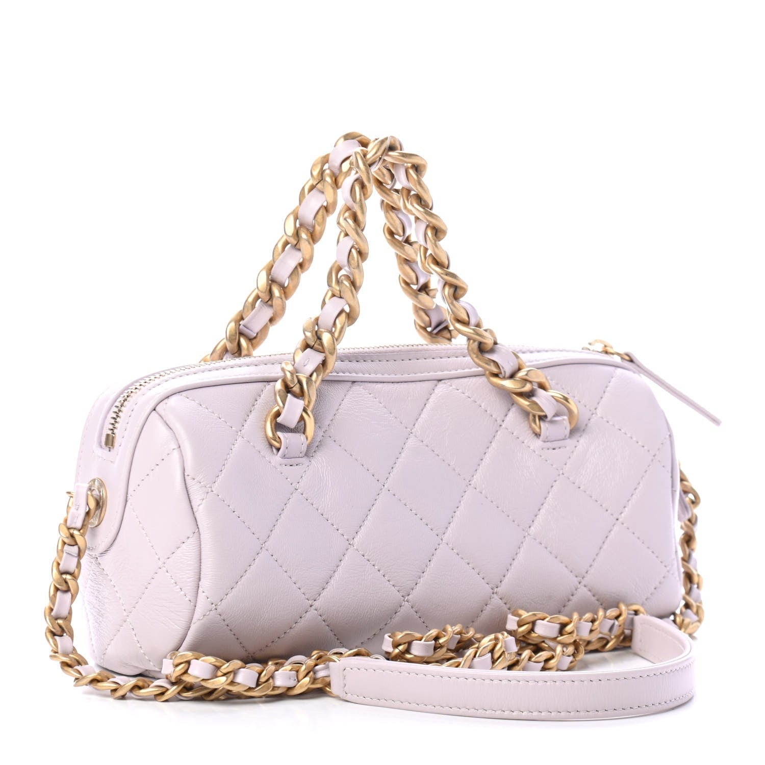 Chanel Shiny Lambskin Quilted Small Fashion Therapy Bowling Bag Light Pink 2 of 4