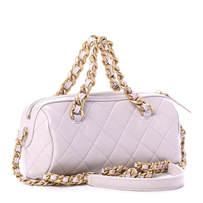Chanel Shiny Lambskin Quilted Small Fashion Therapy Bowling Bag Light Pink 2 of 4