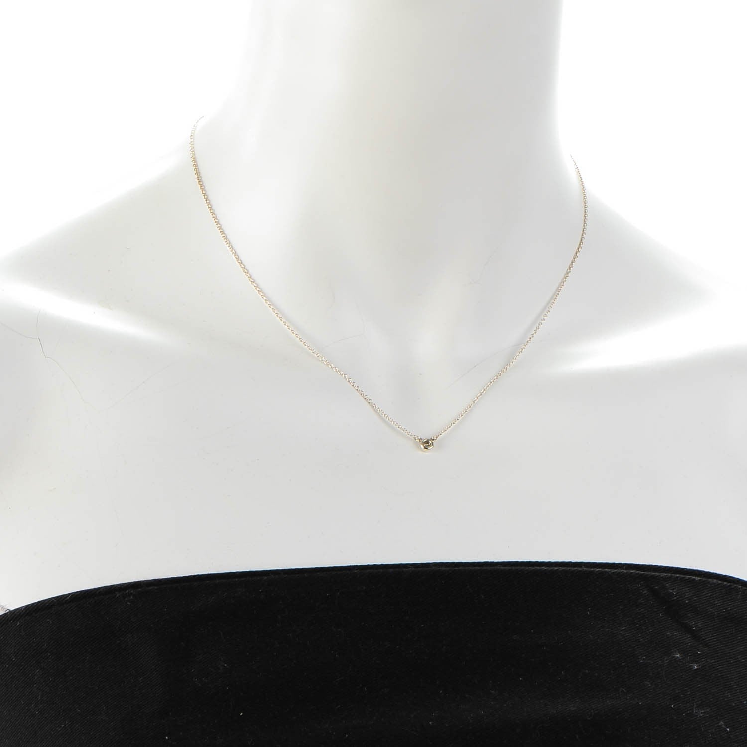 Tiffany Sterling Silver Diamond .05ct Elsa Peretti Diamonds by the Yard Pendant Necklace 2 of 8