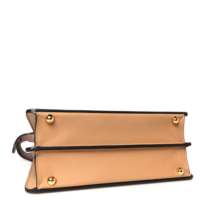 Fendi Vitello Seta Nappa Bi-Color Small Peekaboo I SEE U Satchel Miele Scuro Light Rose Ghianda 3 of 9