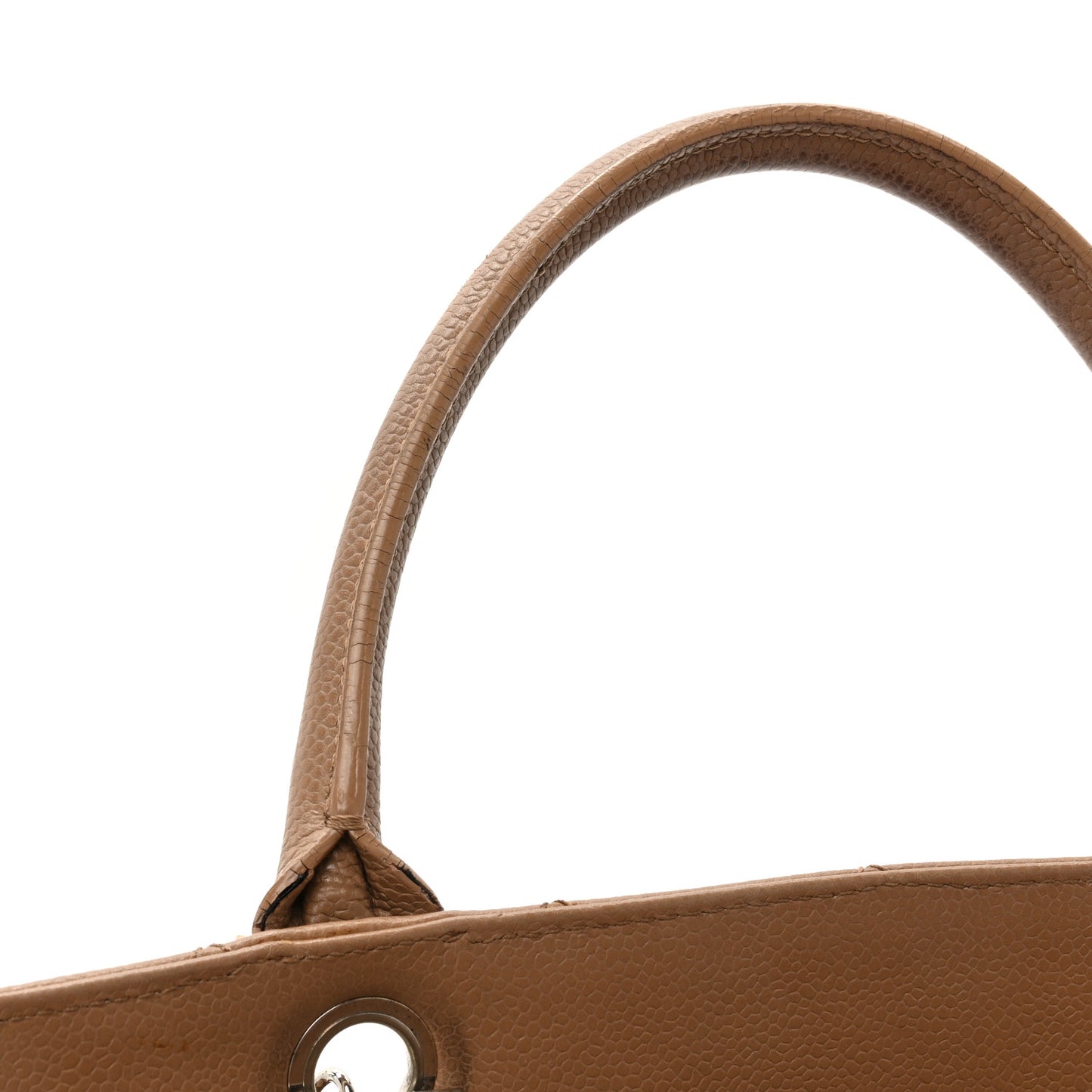 Caviar Medium Soft CC Top Handle Tote Dark Beige