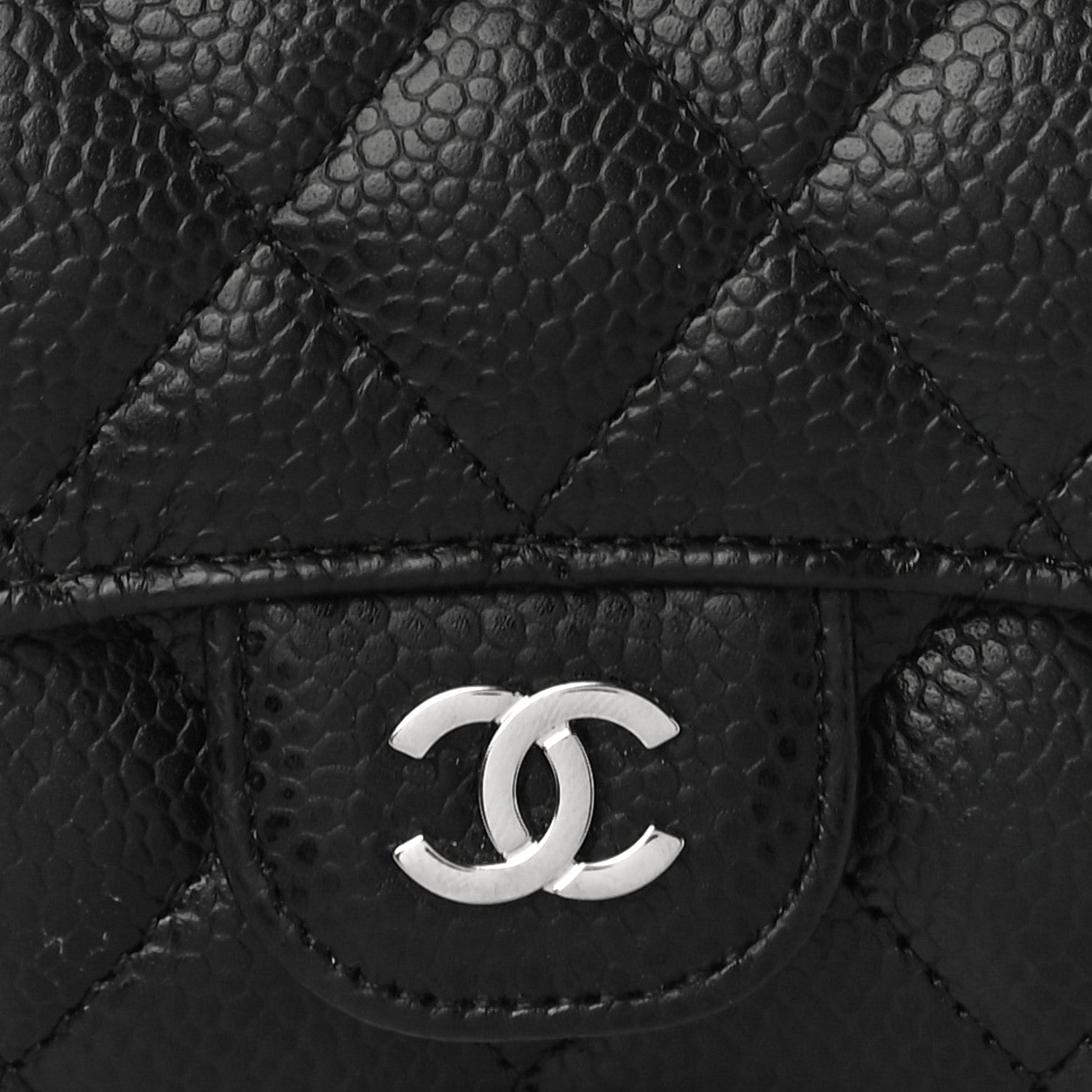 Chanel Caviar Quilted Flap Card Holder Wallet Black 9 of 12