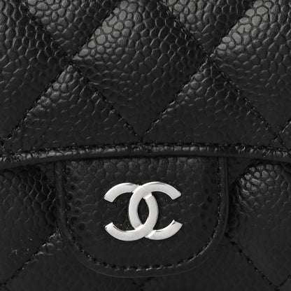 Chanel Caviar Quilted Flap Card Holder Wallet Black 9 of 12