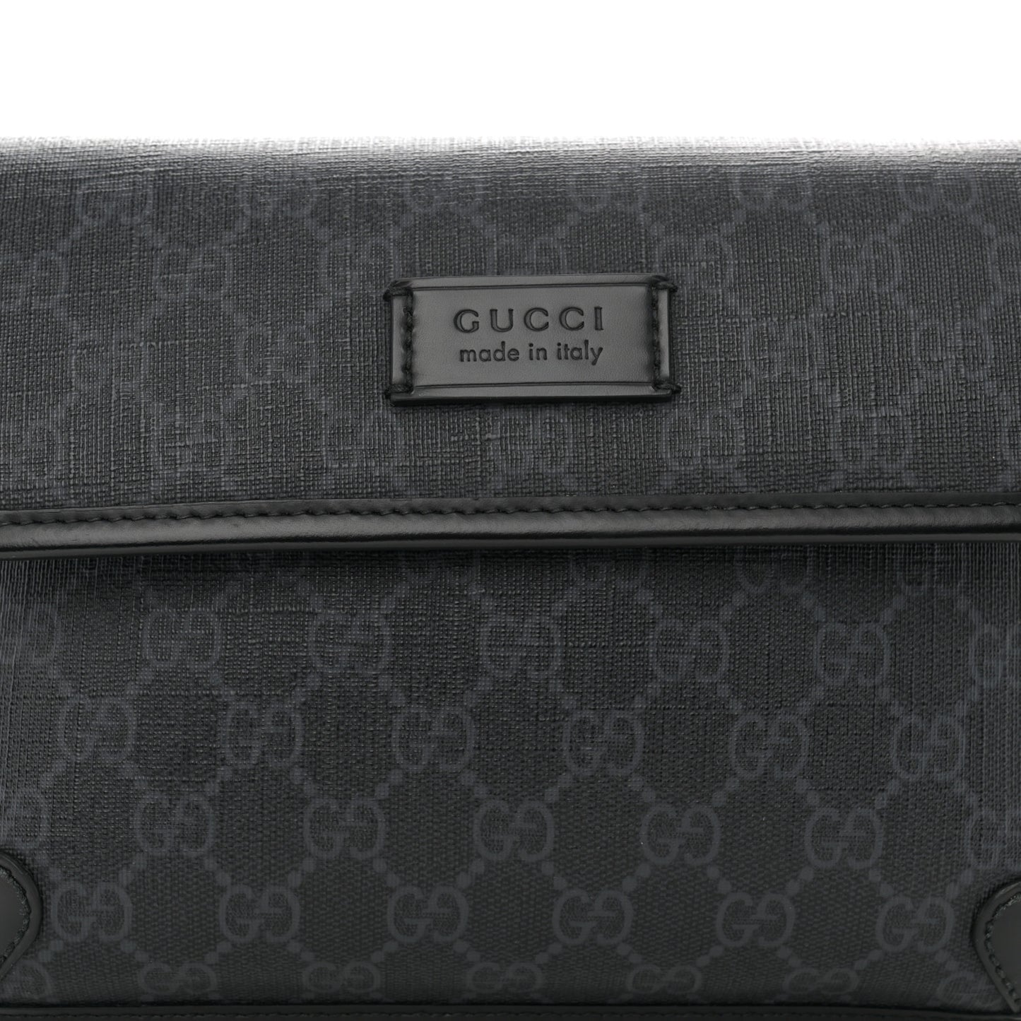 GG Supreme Monogram Web Slim Belt Bag Black Grey