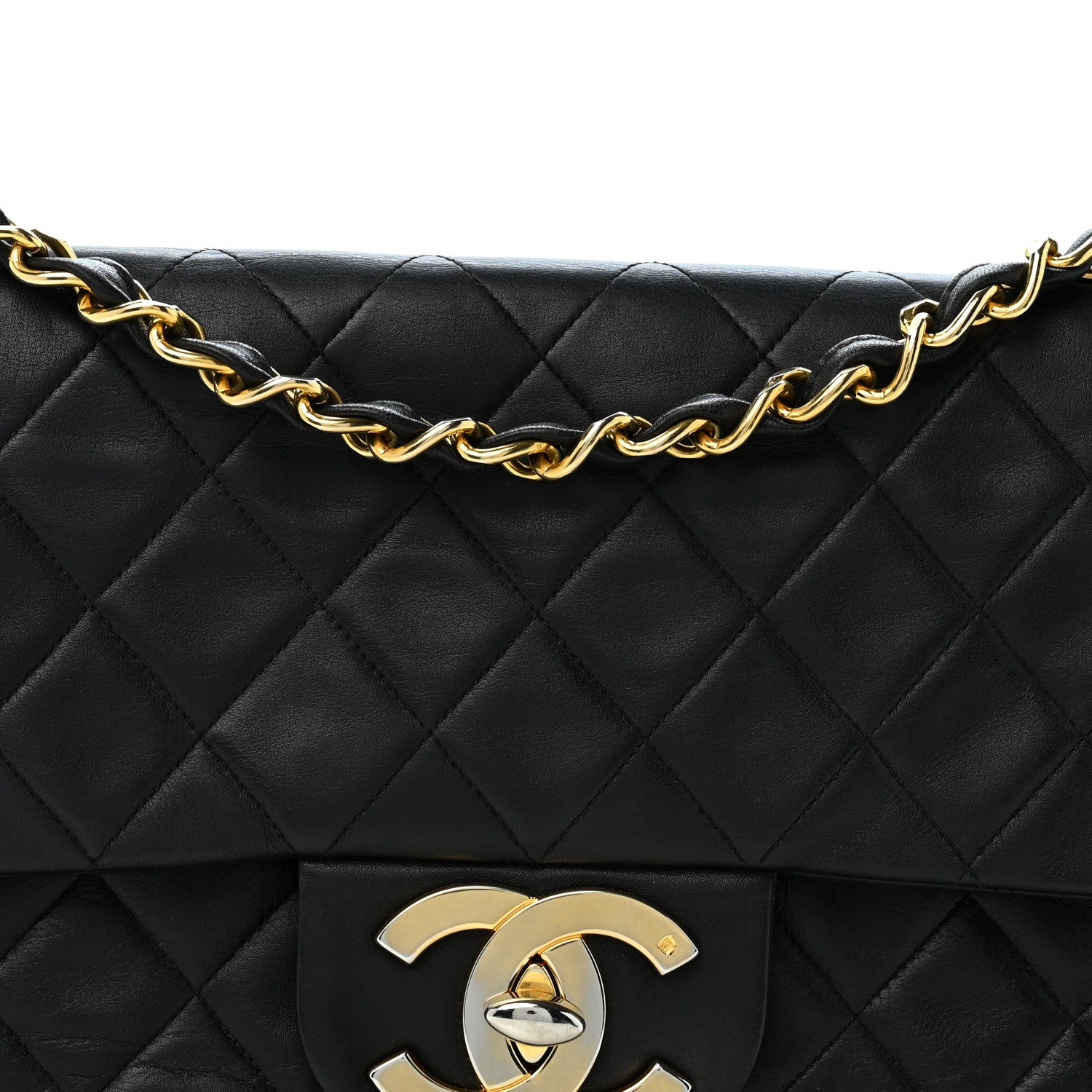 Chanel Lambskin Quilted XL Jumbo Single Flap Black 9 of 14