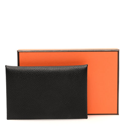 Hermes Epsom Calvi Card Case Black 7 of 7