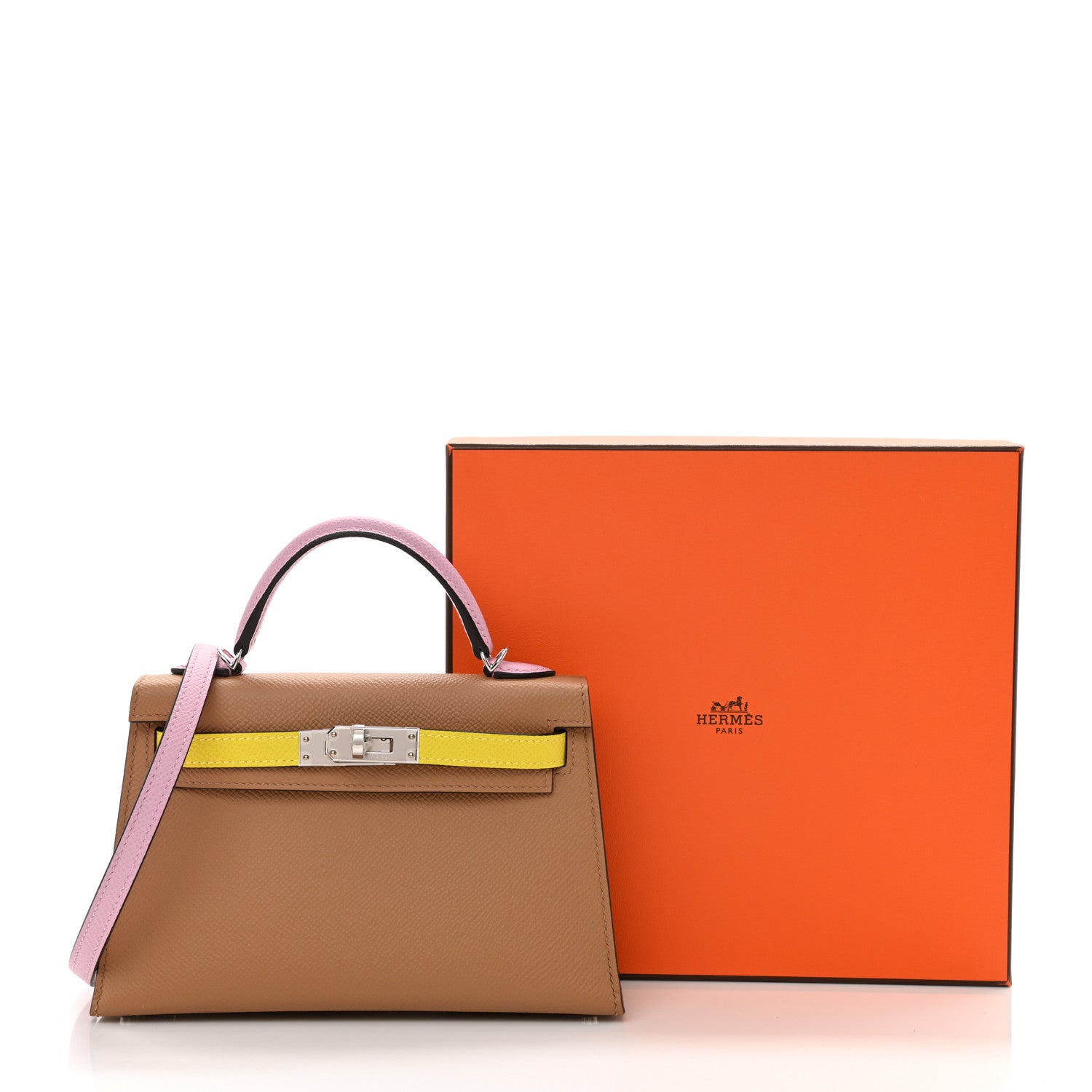 Hermes Epsom Mini Kelly Sellier 20 Chai Mauve Sylvestre Lime 9 of 9