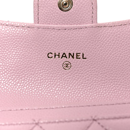 Chanel Caviar Quilted Flap Card Holder Wallet Light Pink 6 of 9