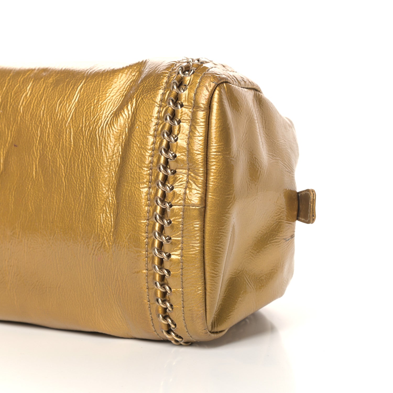 Chanel Patent Medium Luxe Ligne Bowler Gold 9 of 13