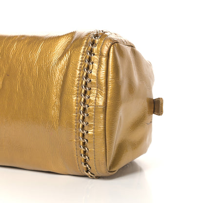 Chanel Patent Medium Luxe Ligne Bowler Gold 9 of 13