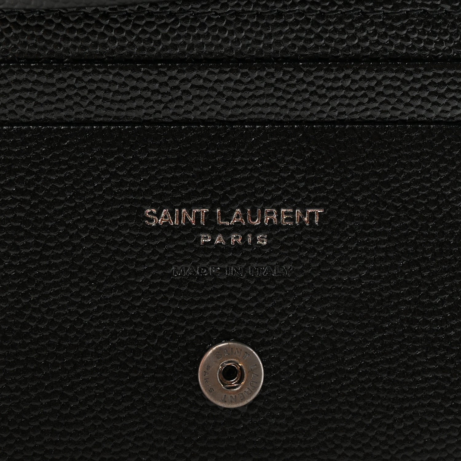 Saint Laurent Grain De Poudre Matelasse Chevron Monogram Card Case Black 6 of 10