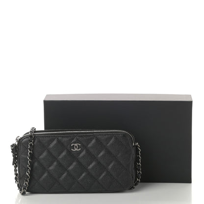 Chanel Iridescent Caviar Quilted Small Clutch With Chain Black 10 of 10