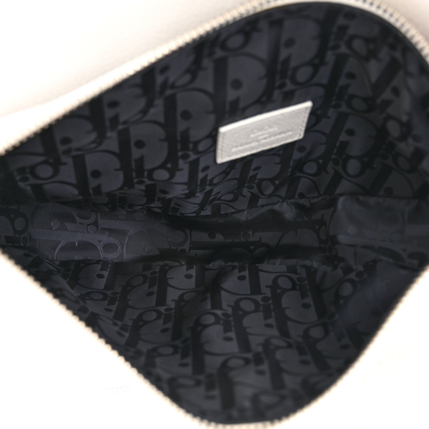 Christian Dior X Daniel Arsham Grained Calfskin Newspaper Print Saddle Bag White 5 of 13