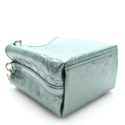 Gucci Patent GG Emblem Small Bucket Bag Light Blue 3 of 8
