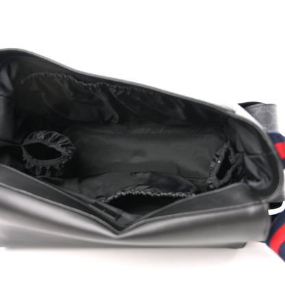 Gucci GG Supreme Monogram Web Messenger Diaper Bag Black Grey 6 of 12
