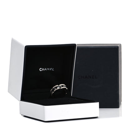 Chanel 18K White Gold Ceramic Diamond Medium Ultra Ring Black 53 6.5 5 of 5