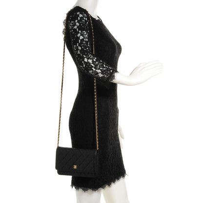 Chanel Caviar Quilted Wallet On Chain WOC Black 2 of 8