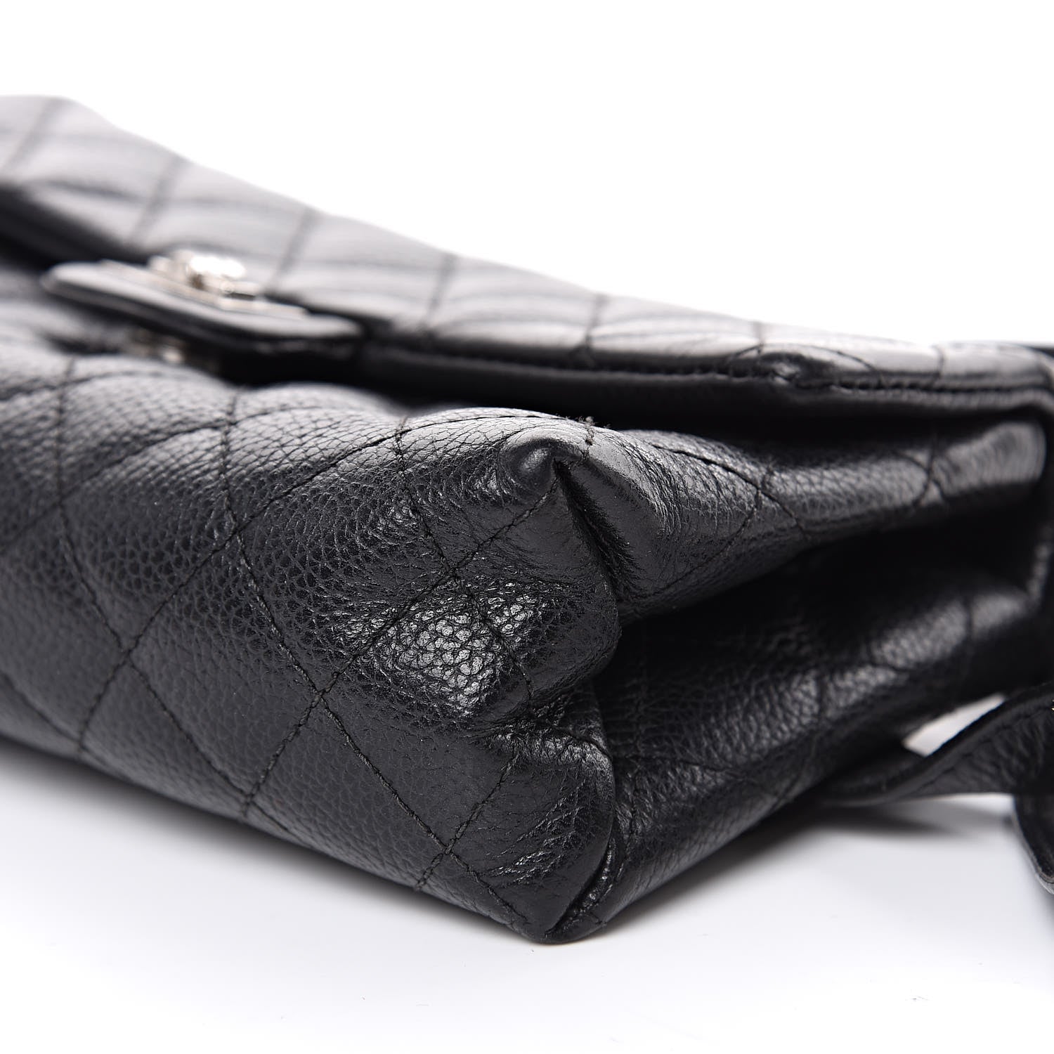 Chanel Grained Calfskin Quilted 2.55 Reissue Flap Belt Bag Clutch Black 9 of 9