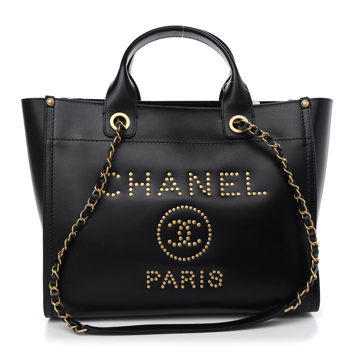 Chanel Caviar Small Studded Deauville Tote Black 1 of 9