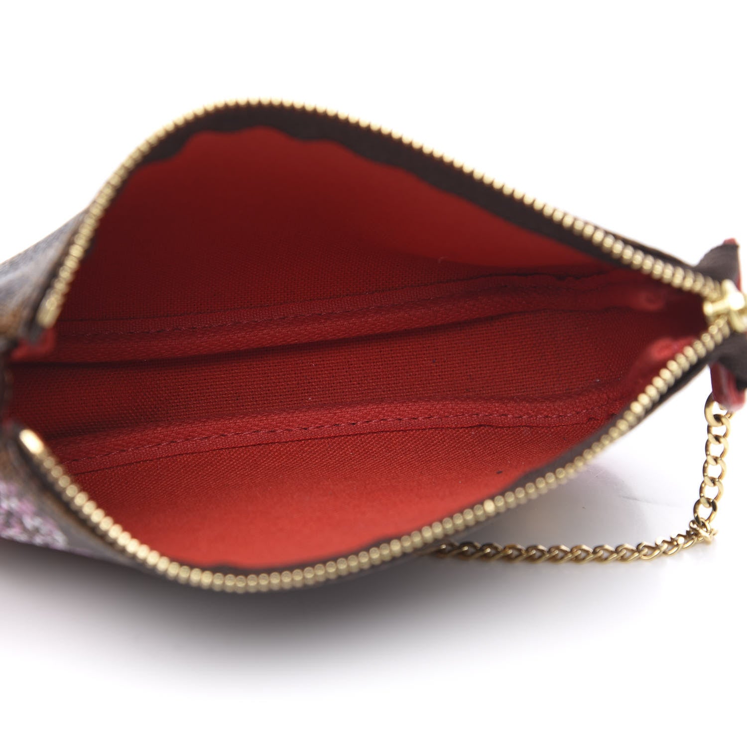 Louis Vuitton Damier Ebene 2019 Christmas Animation Mini Pochette Accessories Red 5 of 7