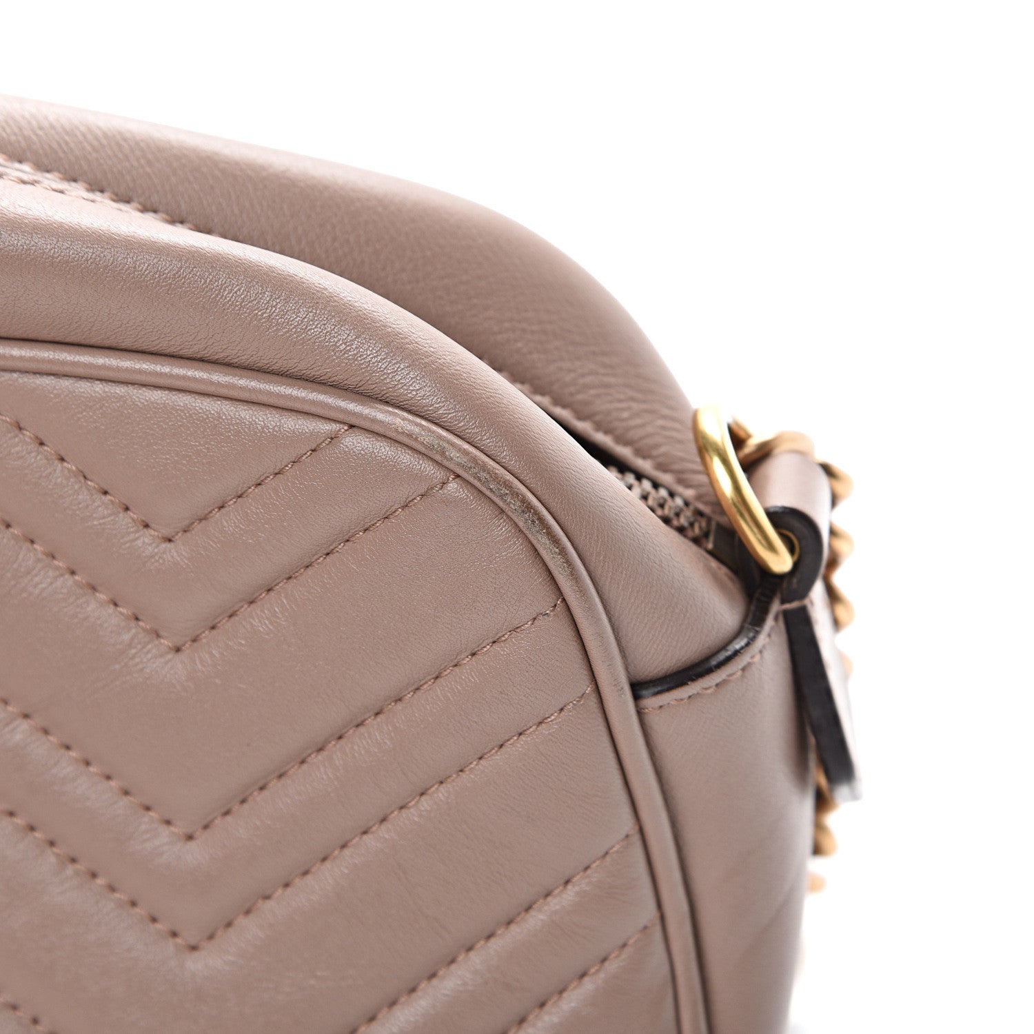 Gucci Calfskin Matelasse Small GG Marmont Chain Shoulder Bag Porcelain Rose 14 of 17