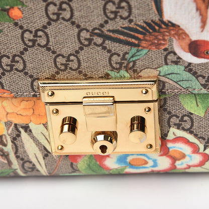 Gucci GG Supreme Monogram Tian Medium Padlock Shoulder Bag Beige Multicolor New Acero 11 of 12