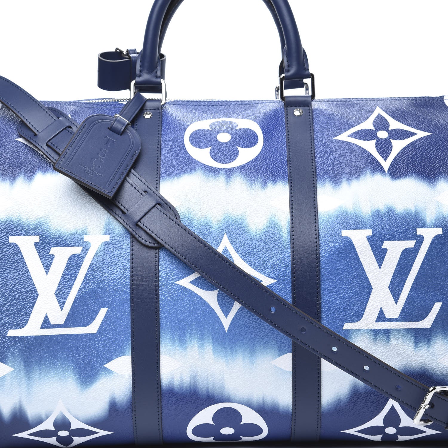 Louis Vuitton Monogram Escale Keepall Bandouliere 50 Blue 6 of 9