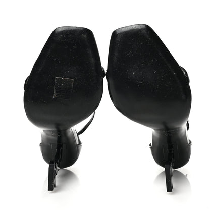 Saint Laurent Patent Calfskin Opyum 110 Sandals 40.5 Black 5 of 8