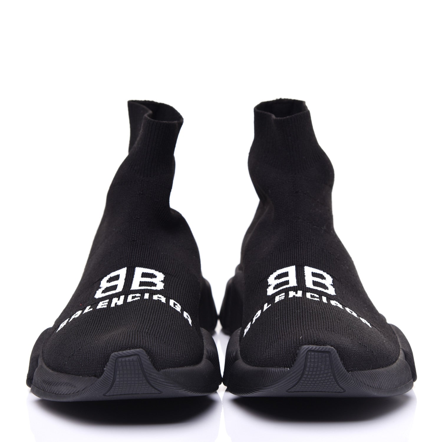 Balenciaga Neoprene Knit Logo Womens Speed Sneakers 39 Black 2 of 8