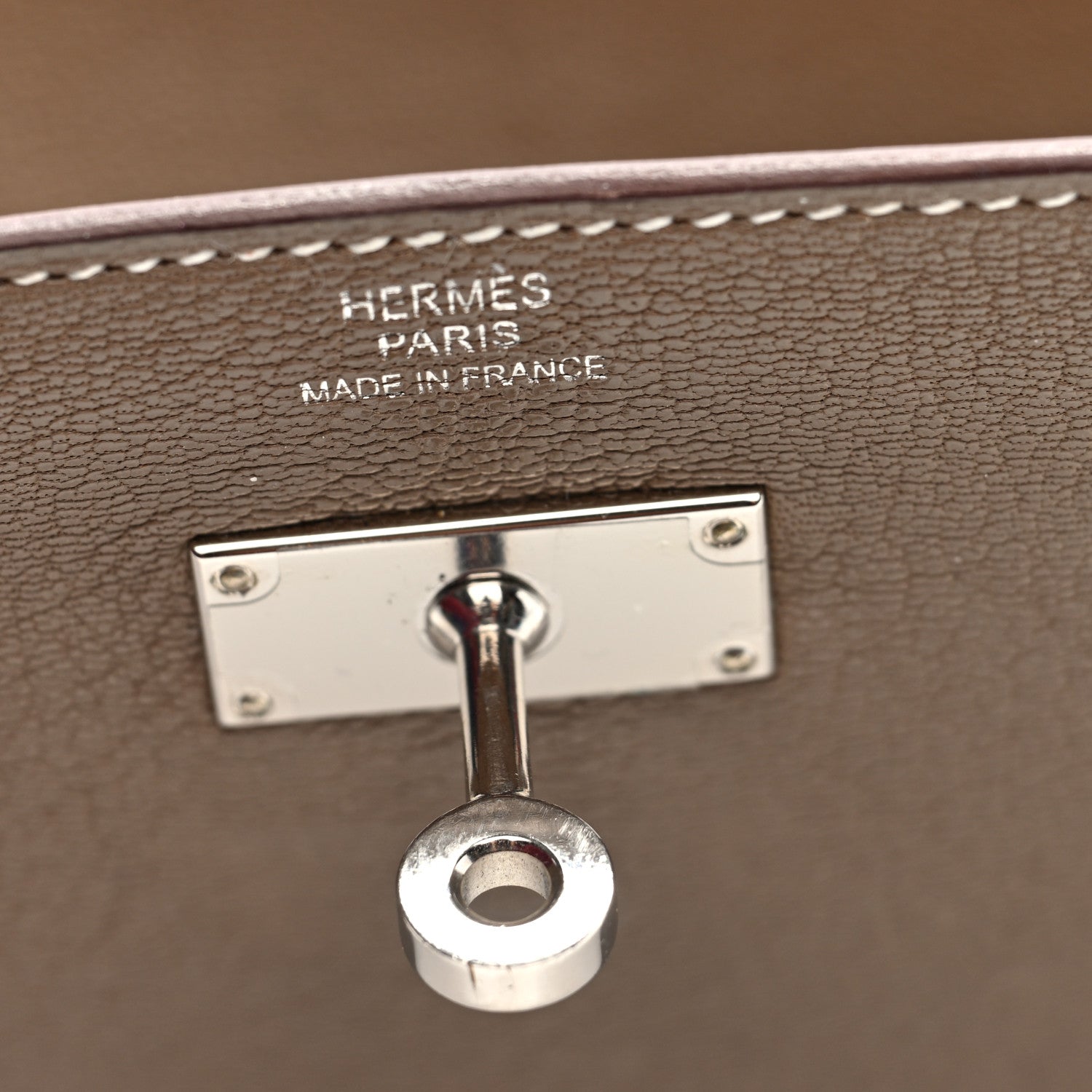 Hermes Chevre Mysore Kelly Longue Wallet Etoupe 6 of 7