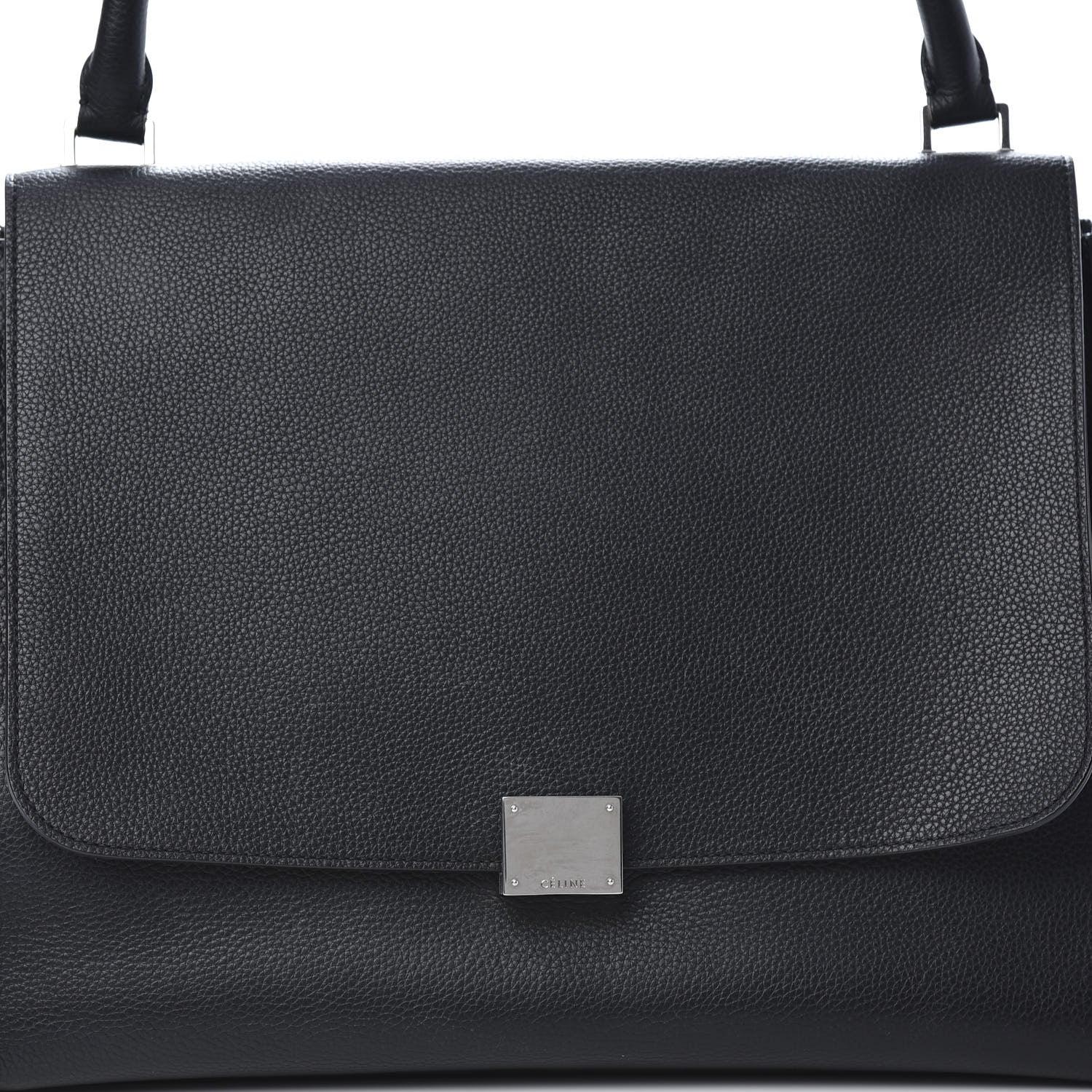Celine Drummed Calfskin Suede Large Trapeze Black 7 of 14