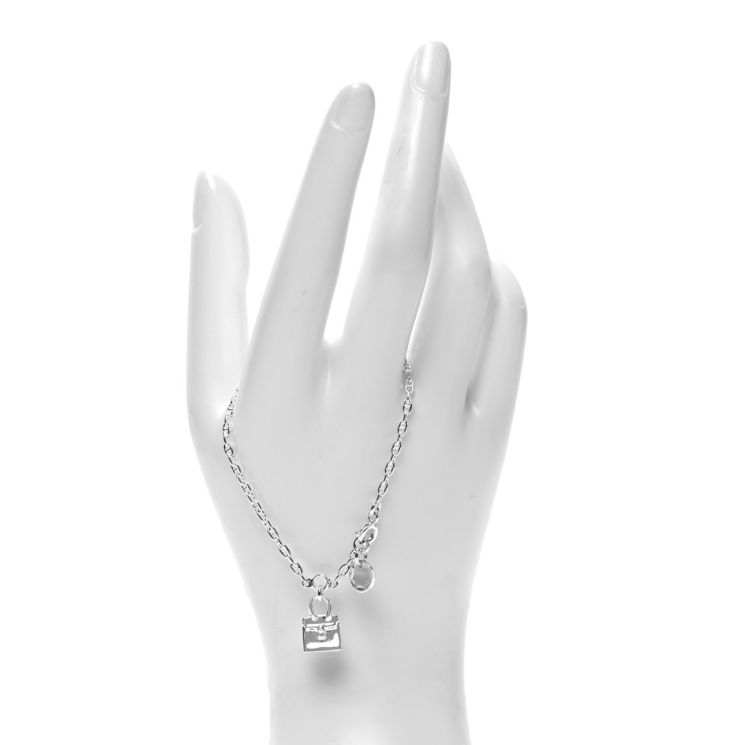 Hermes Sterling Silver Mini Birkin Amulette Bracelet ST 2 of 5