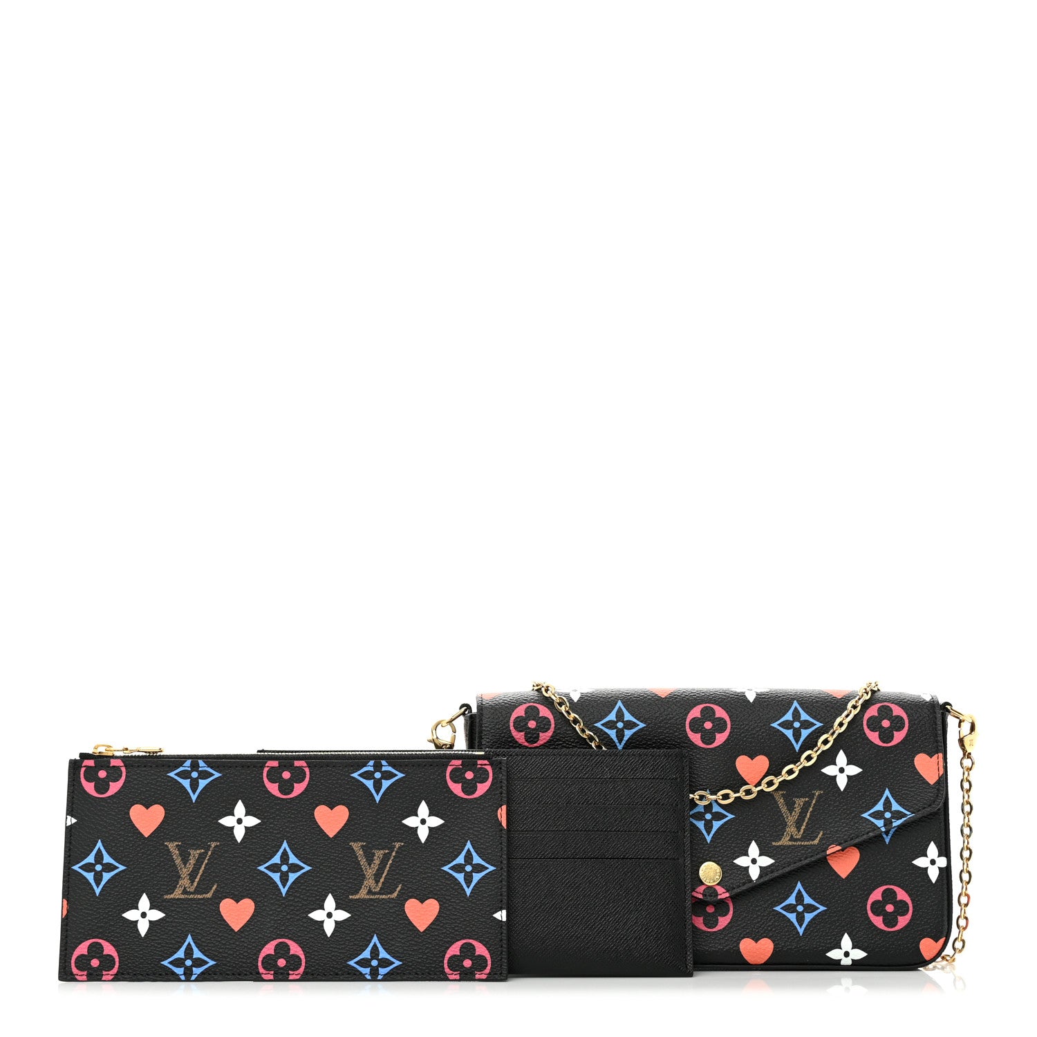 Louis Vuitton Game On Felicie Chain Wallet Black 1 of 10