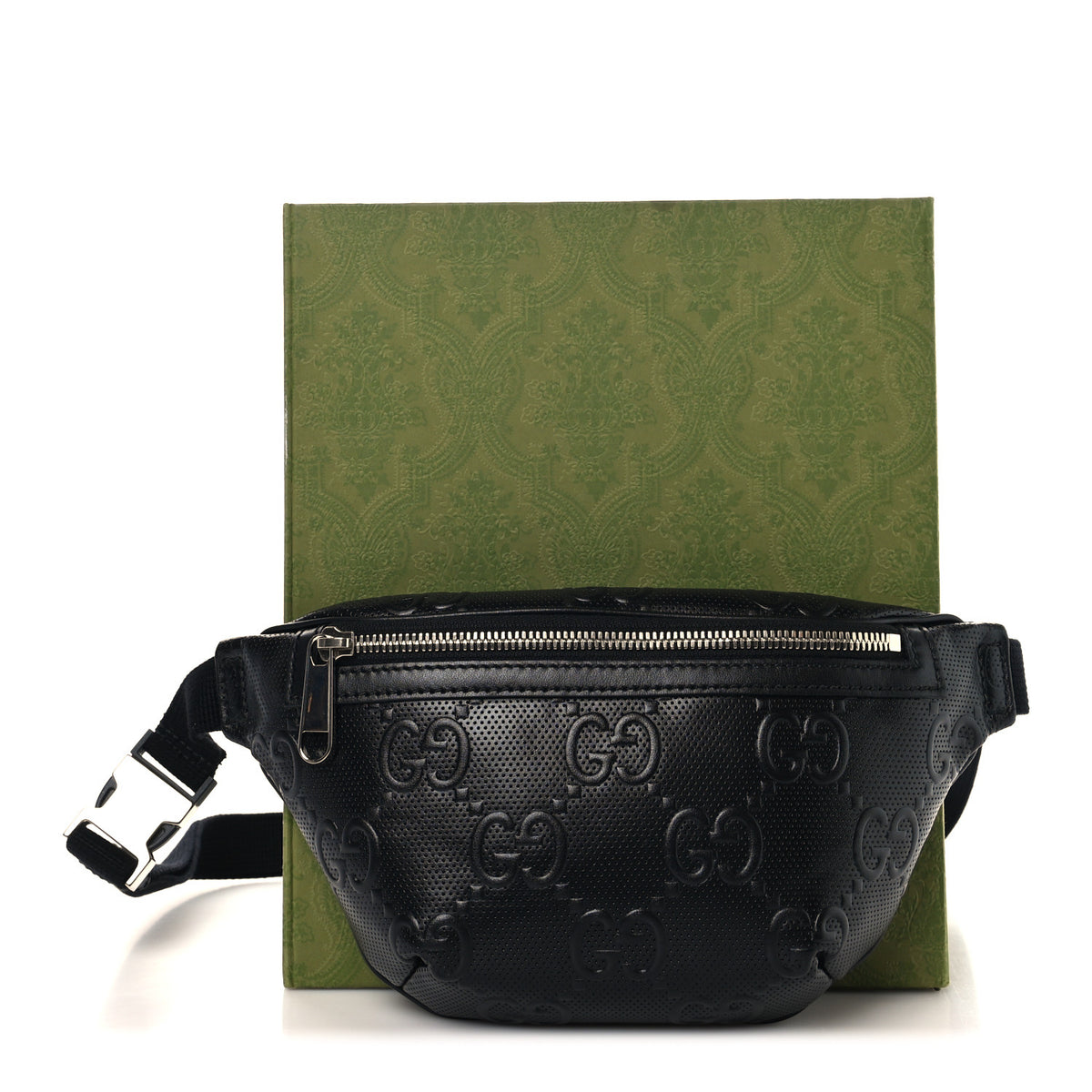Gucci Calfskin GG Tennis Embossed Belt Bag Black 10 of 10