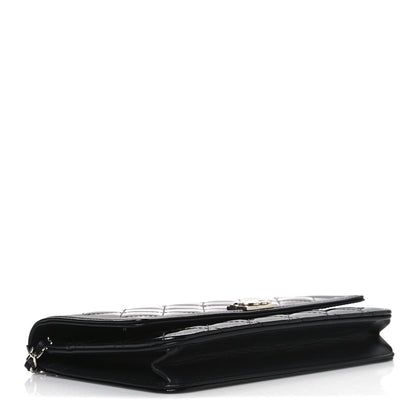 Chanel Patent Calfskin Quilted Boy Wallet On Chain WOC Black 4 of 11