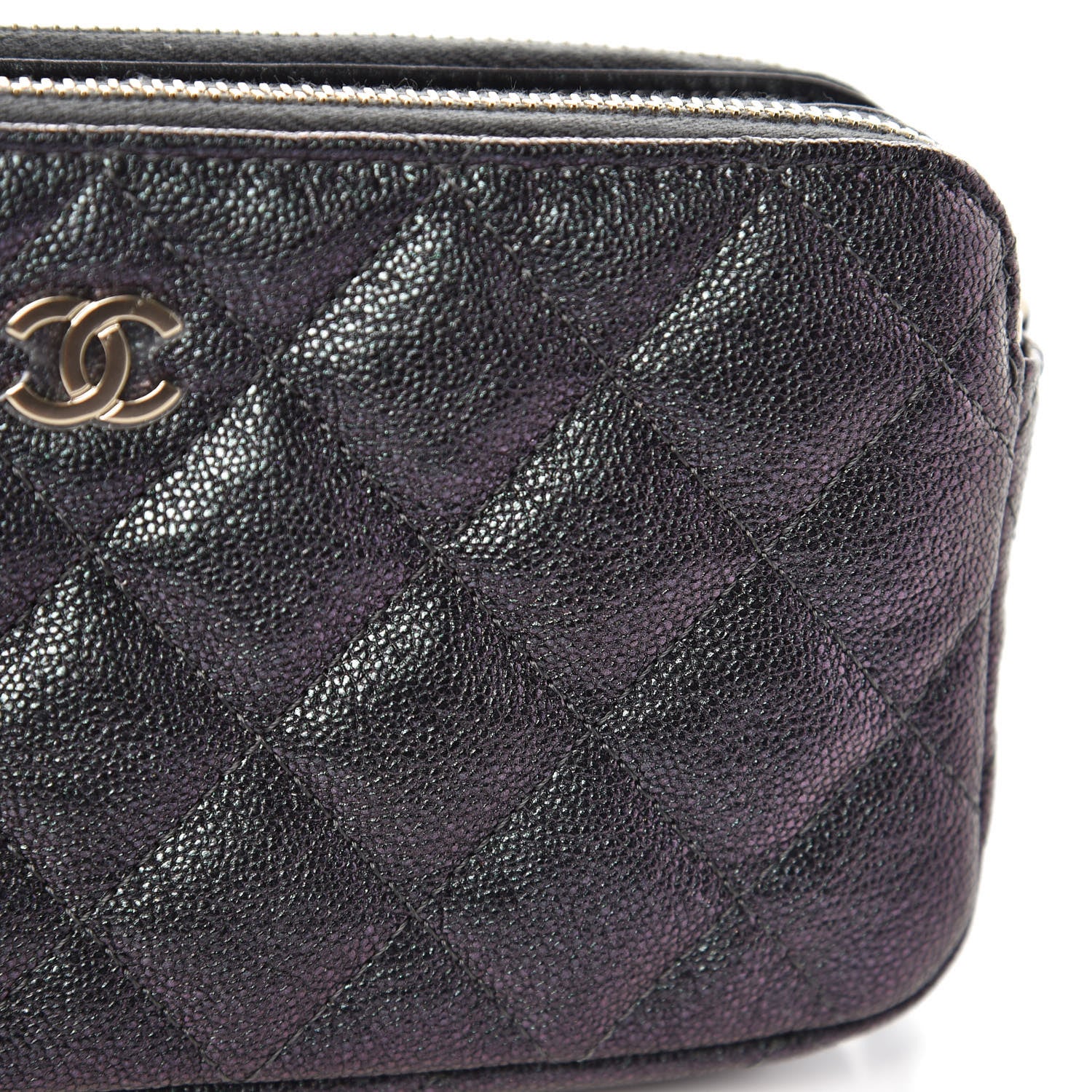 Chanel Iridescent Caviar Quilted Clutch With Chain Black 10 of 11
