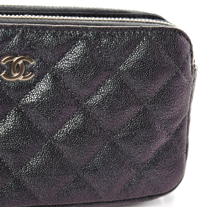 Chanel Iridescent Caviar Quilted Clutch With Chain Black 10 of 11