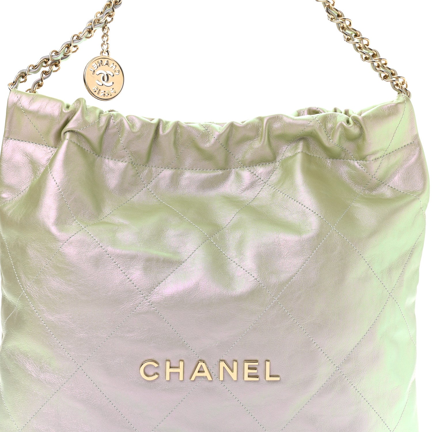 Chanel Iridescent Calfskin Quilted Chanel 22 Blue Green 8 of 11