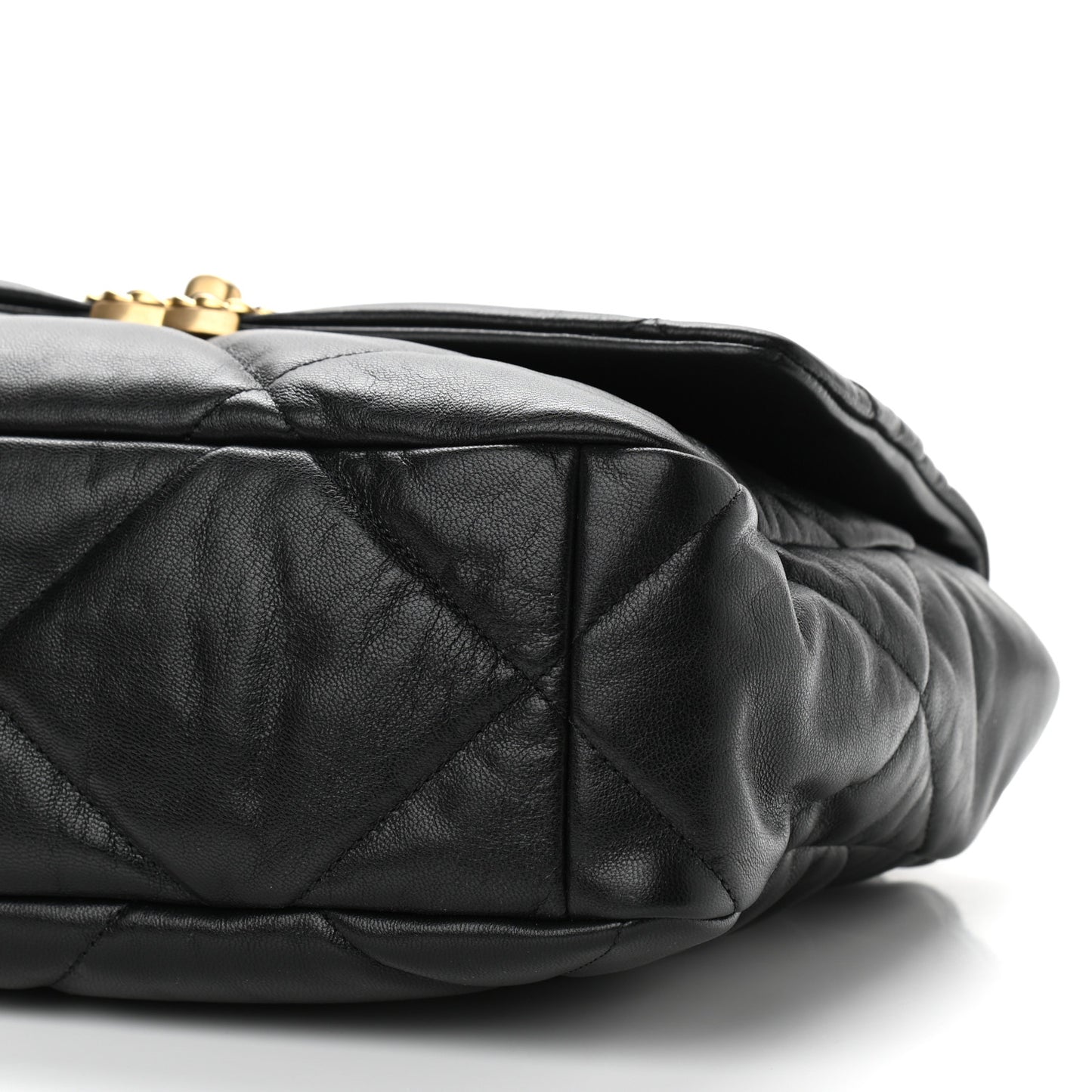 Goatskin Quilted Large Chanel 19 Flap Black